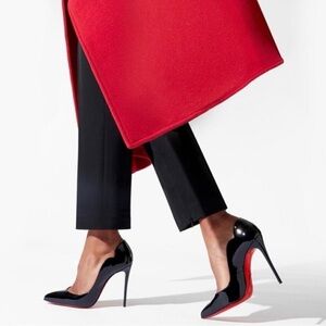 NWT Christian Louboutin Hot Chick Black Patent Leather Pumps, Size 37 (6-6.5)